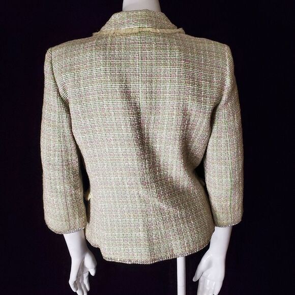 ABS Green & Pink Tweed Blazer with Rhinestone Edges (6) - Picture 5 of 5